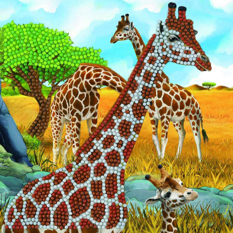 Toys N Tuck:Crystal Art Card Kit - Gentle Giraffes,Crystal Art