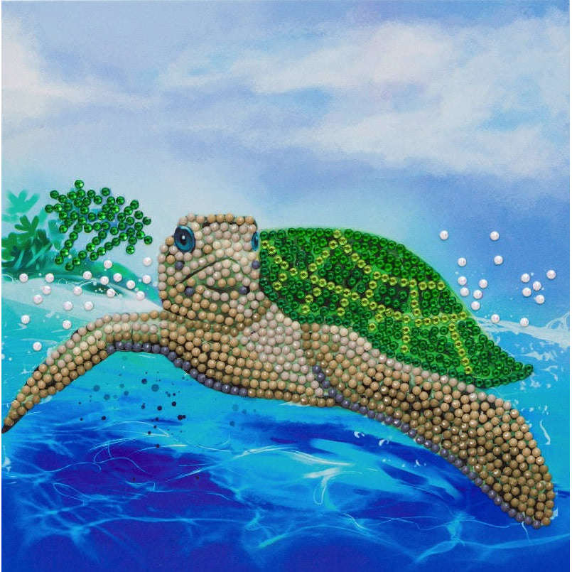 Toys N Tuck:Crystal Art Card Kit - Turtle Paradise,Crystal Art