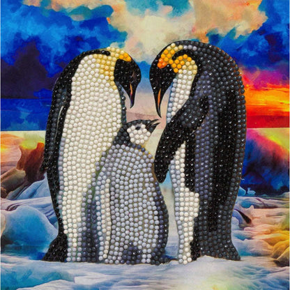 Toys N Tuck:Crystal Art Card Kit - Penguin Family,Crystal Art