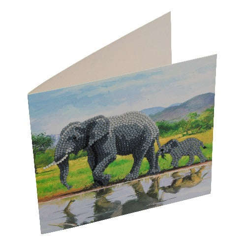 Toys N Tuck:Crystal Art Card Kit - Elephants,Crystal Art