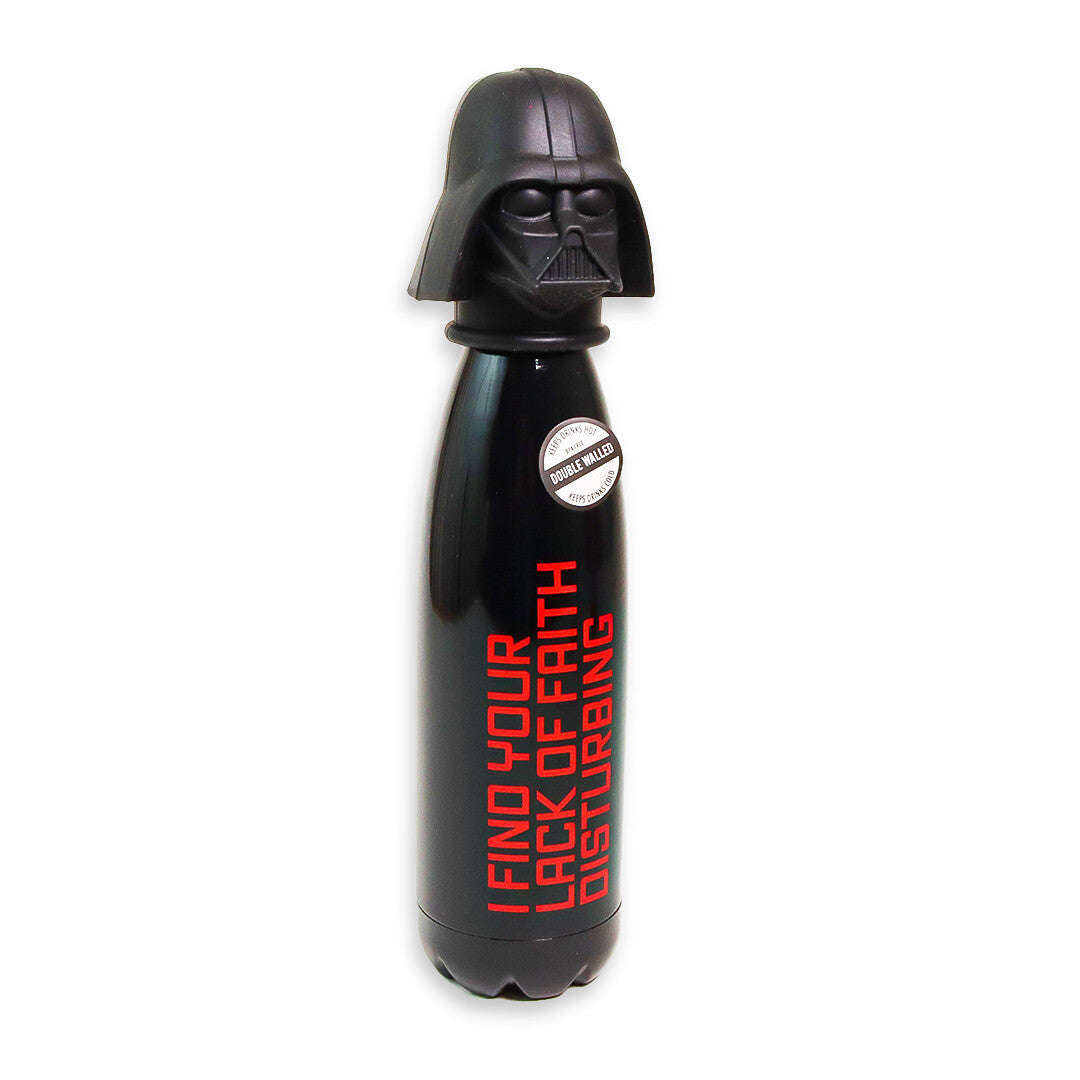 Toys N Tuck:Star Wars Metal Water Bottle with 3D Darth Vader Lid,Half Moon Bay