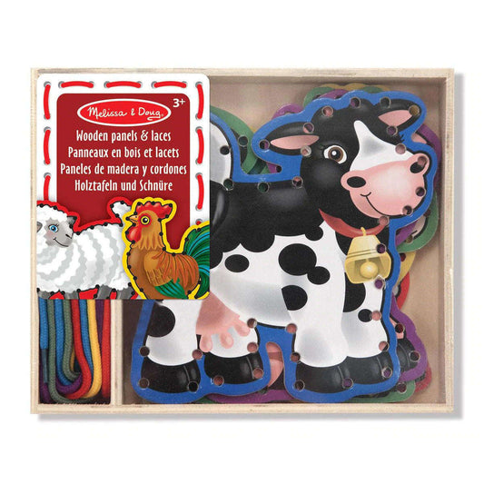 Toys N Tuck:Melissa & Doug Wooden Panels & Laces - Farm Animals,Melissa & Doug