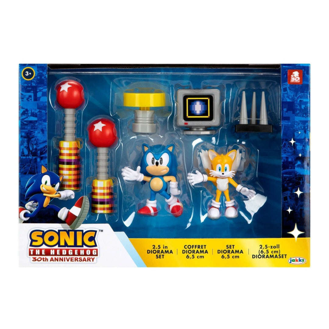 Toys N Tuck:Sonic The Hedgehog 2.5'' - 30th Anniversary Diorama Set,Sonic