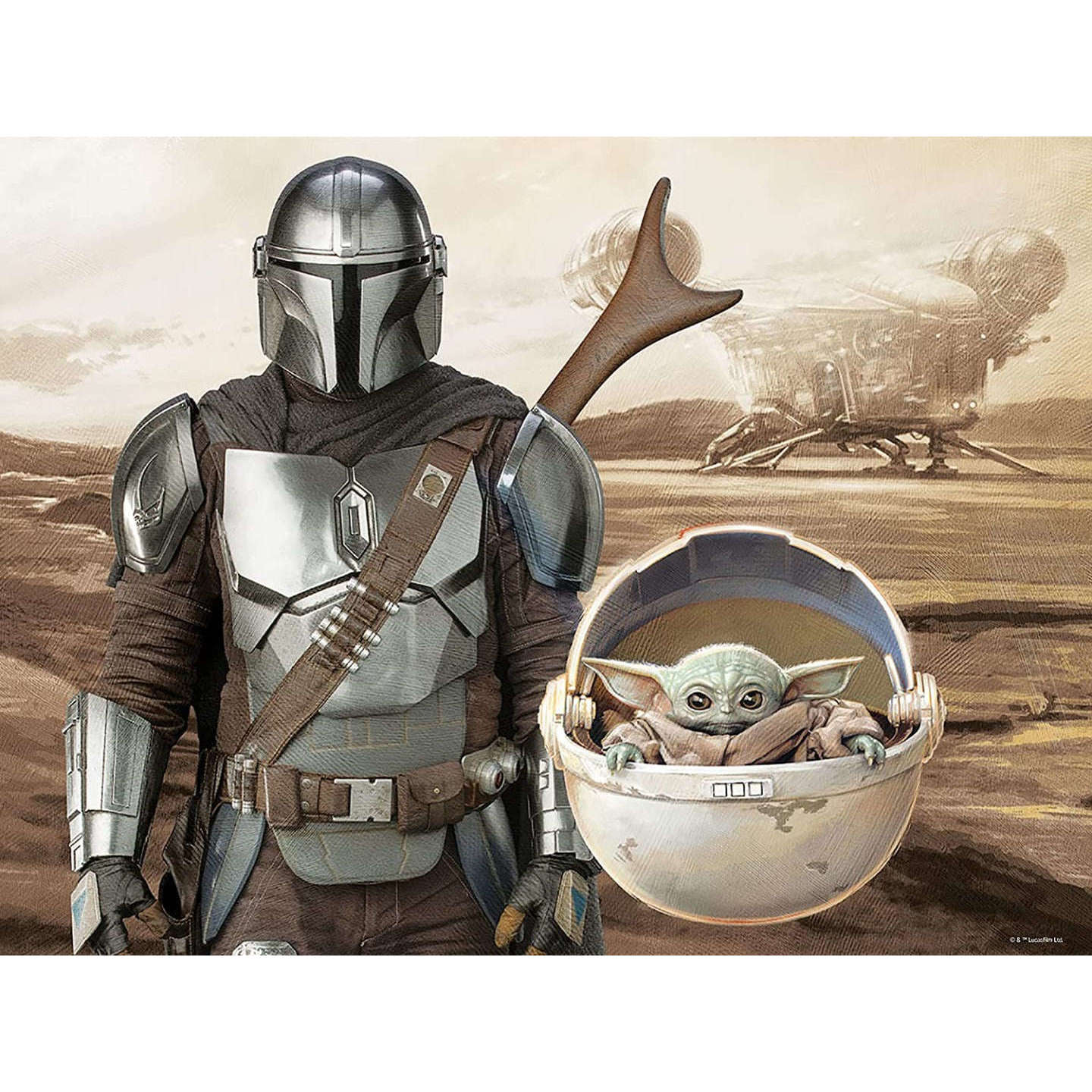 Toys N Tuck:Star Wars The Mandalorian 3D Puzzle 500pc - Mando and Grogu,Star Wars The Mandalorian