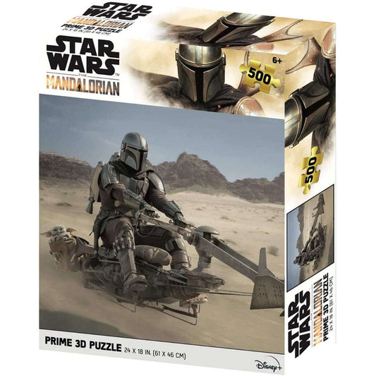 Toys N Tuck:Star Wars The Mandalorian 3D Puzzle 500pc - Riding Speeder,Star Wars The Mandalorian