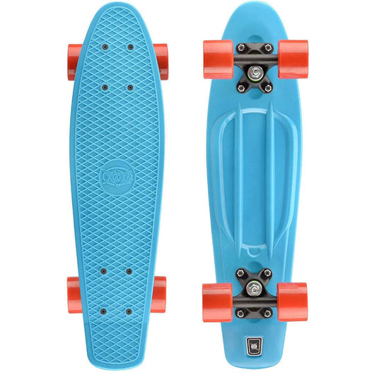 Toys N Tuck:Xootz Kids Retro Plastic Complete Cruiser Skateboard - Bright Blue,Xootz