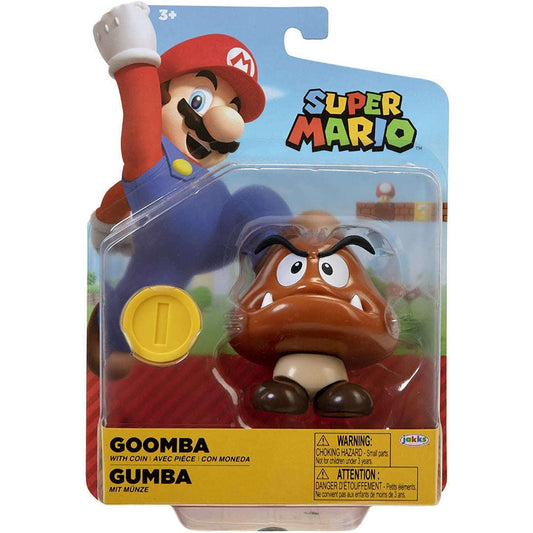 Toys N Tuck:Super Mario 4 Inch Figures - Goomba With Coin,Mario