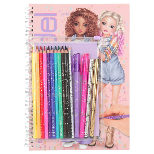 Toys N Tuck:Top Model Colouring Book with Pen Set,Top Model