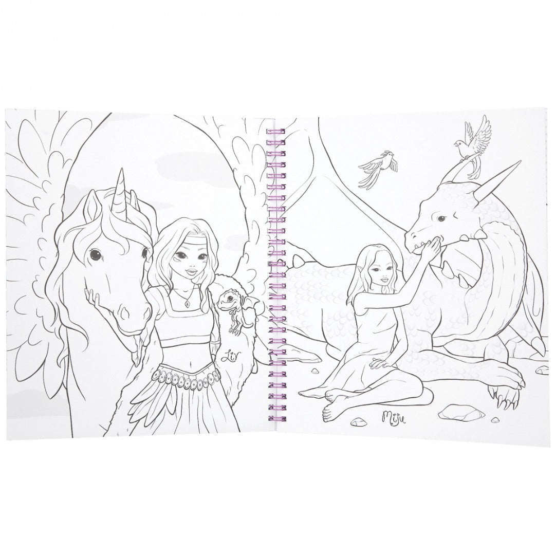 Toys N Tuck:Depesche Top Model Dragon Love Colouring Book With Sequins,Top Model