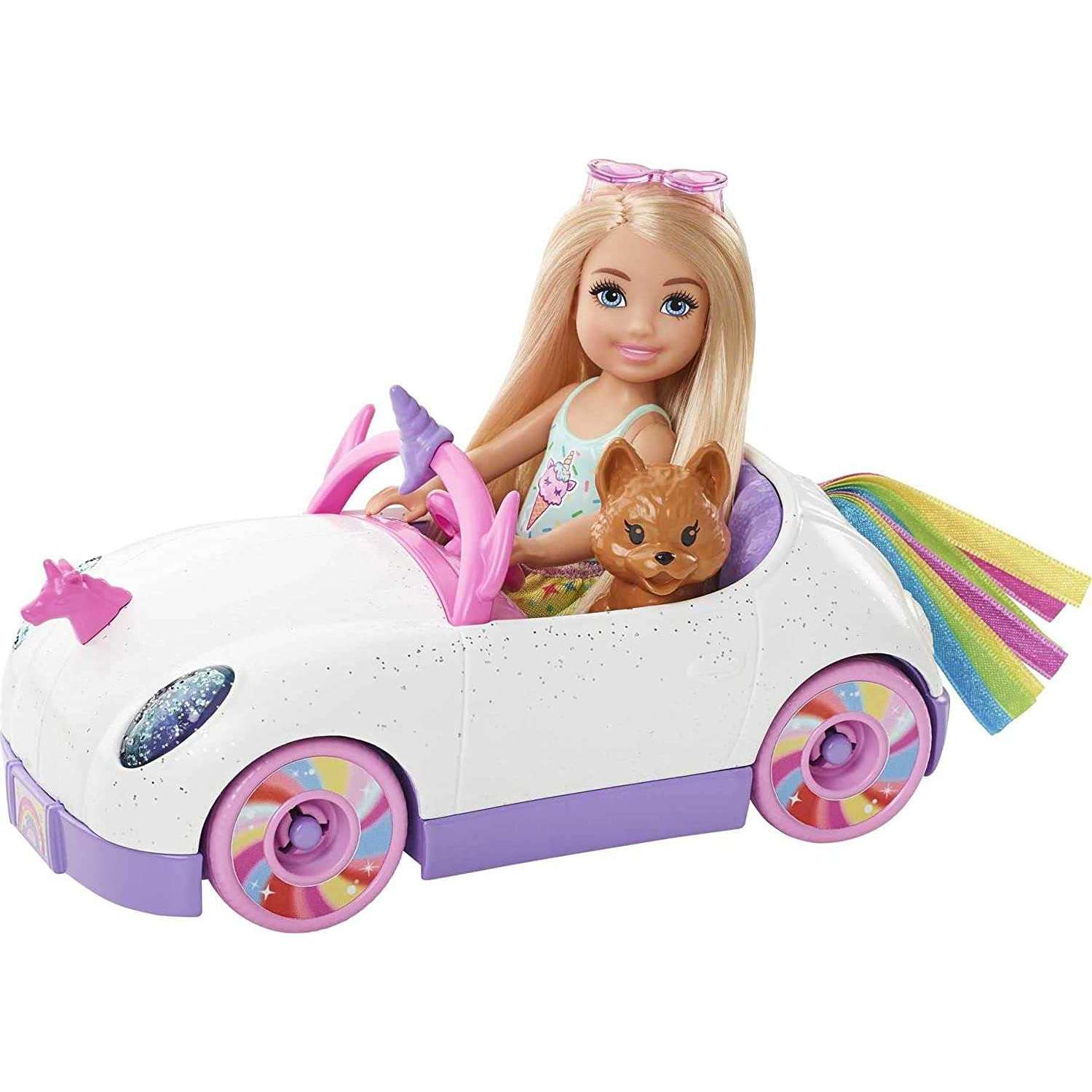 Toys N Tuck:Barbie Chelsea Doll & Unicorn Car,Barbie