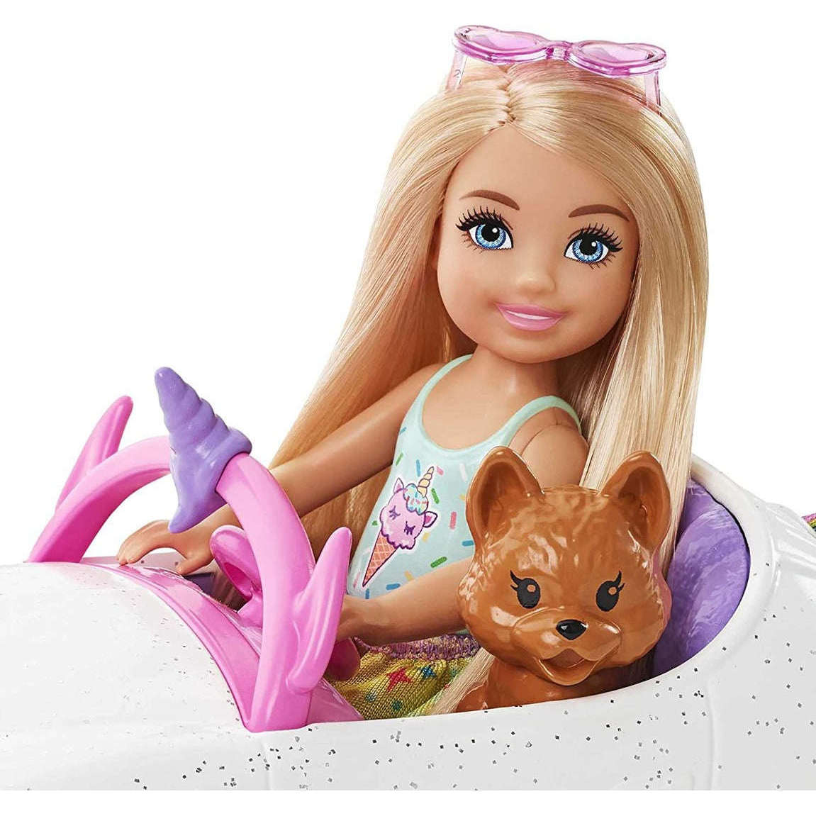 Toys N Tuck:Barbie Chelsea Doll & Unicorn Car,Barbie