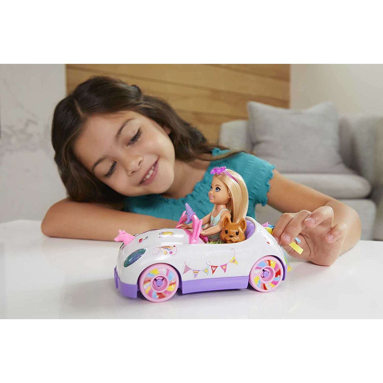 Toys N Tuck:Barbie Chelsea Doll & Unicorn Car,Barbie