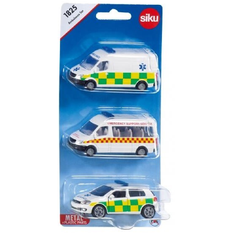 Toys N Tuck:Siku 1825 3 Vehicle Pack - Ambulance Set,siku