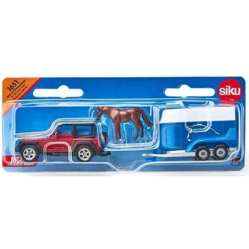 Toys N Tuck:Siku 1651 Jeep With Horse Trailer,siku