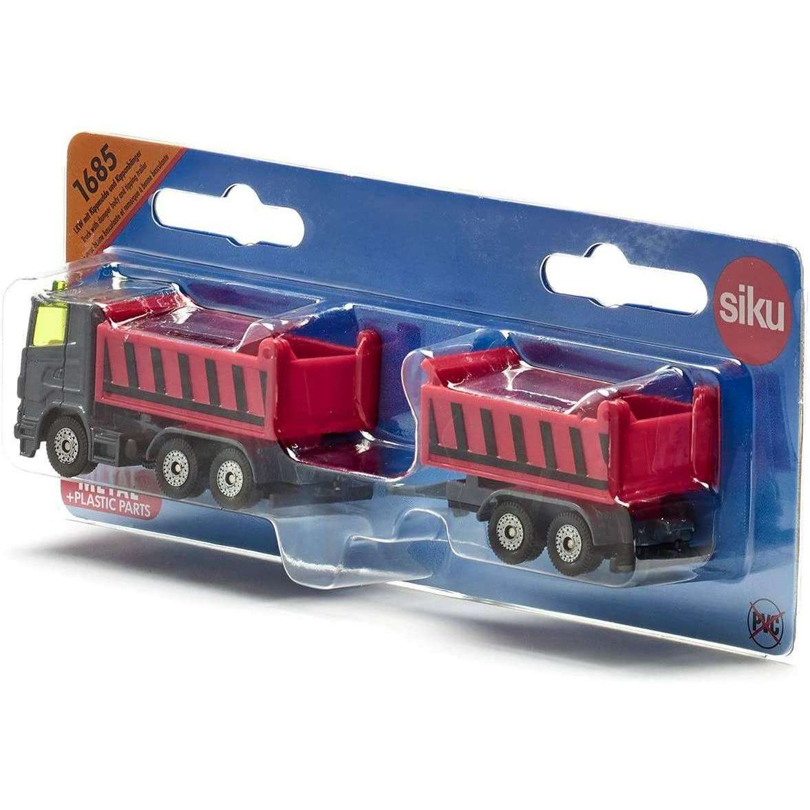 Toys N Tuck:Siku 1685 Truck With Dumper Body And Tipping Trailer,siku