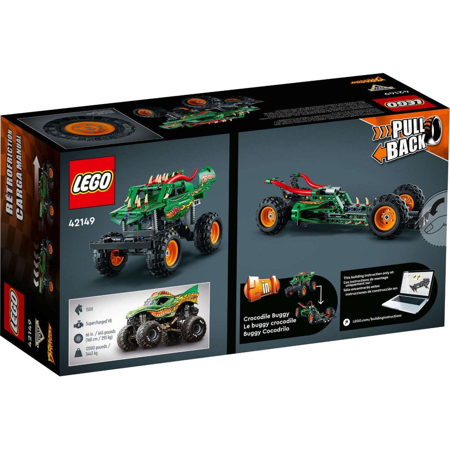 Lego 42149 Technic Monster Jam Dragon