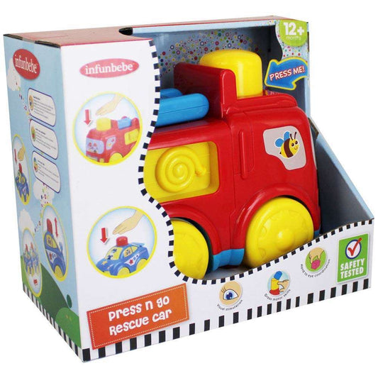 Toys N Tuck:Infunbebe Press n Go Rescue Car - Fire Engine,Kandy Toys
