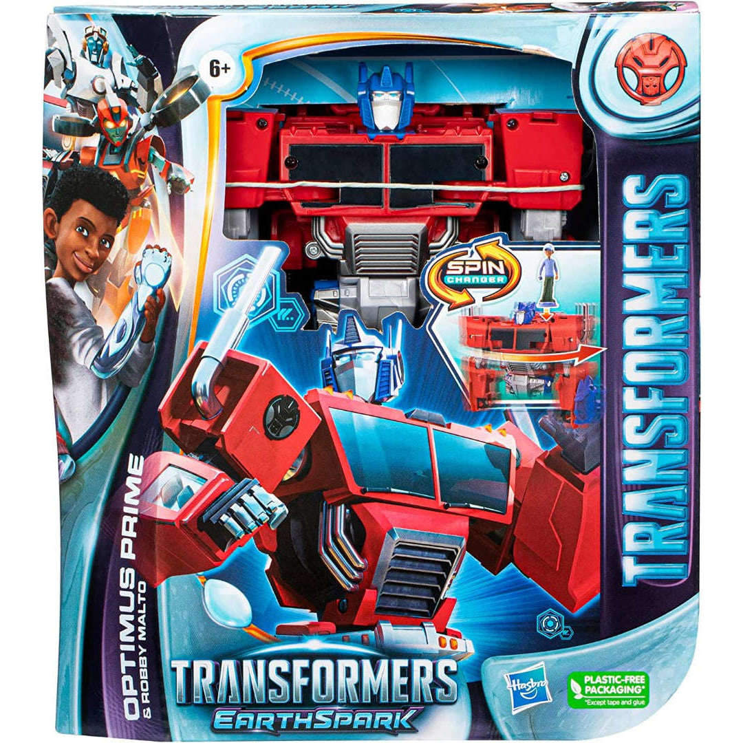 Toys N Tuck:Transformers EarthSpark Spin Changer Optimus Prime & Robby Malto,Transformers