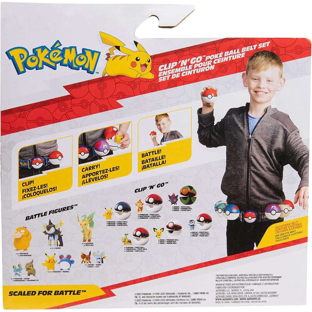 Toys N Tuck:Pokemon Clip 'N' Go Poke Ball Belt Set - Pikachu (Blue),Pokemon