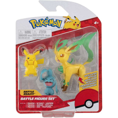 Toys N Tuck:Pokemon Battle Figure Set - Pikachu Wynaut Leafeon,Pokemon