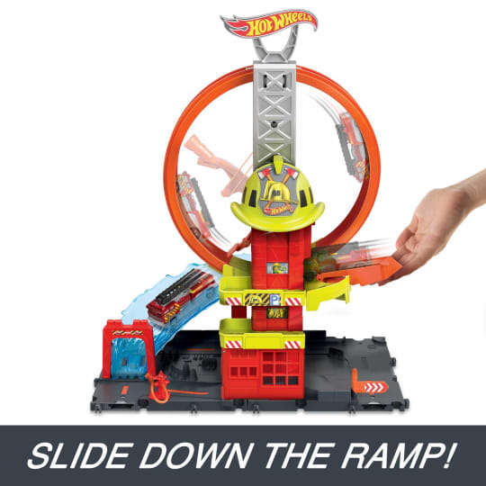 Toys N Tuck:Hot Wheels City Super Loop Fire Station,Hot Wheels