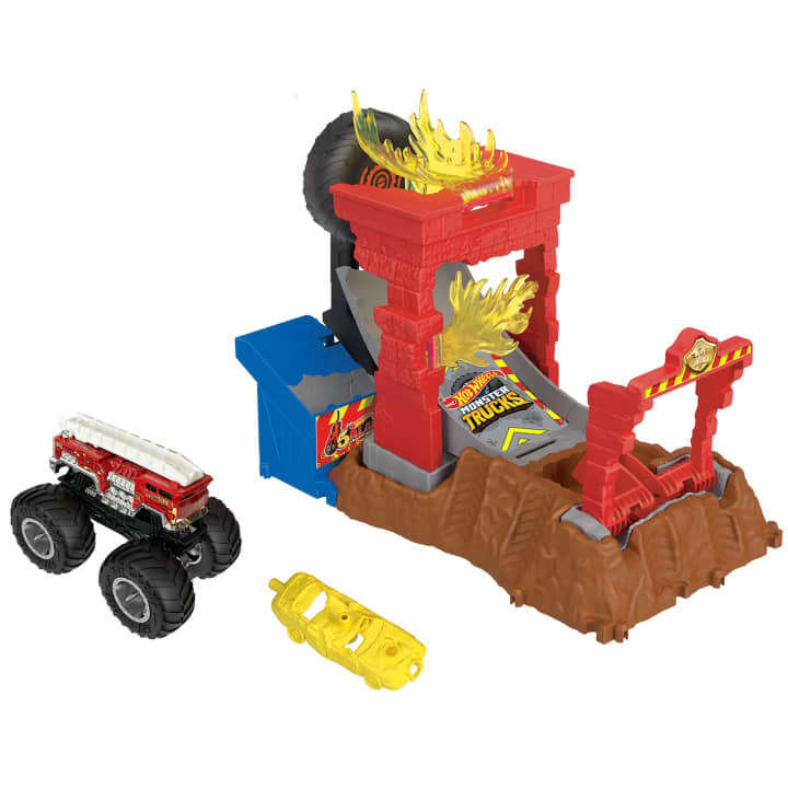 Toys N Tuck:Hot Wheels Monster Trucks Arena Smashers Fire Crash Challenge,Hot Wheels