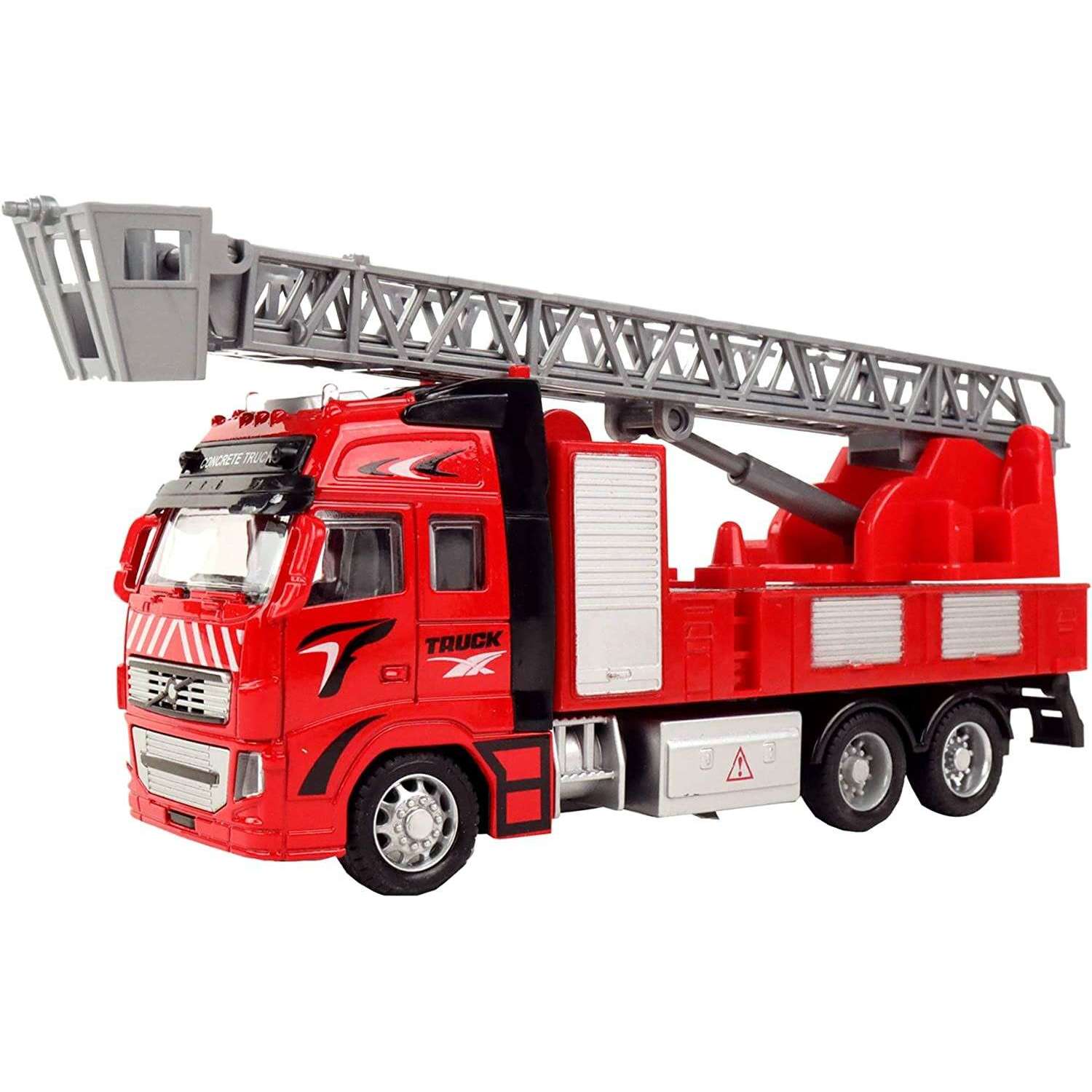 Toys N Tuck:Tranzmasters Die Cast Pull Back Fire Truck Aerial Ladders,Kandy Toys