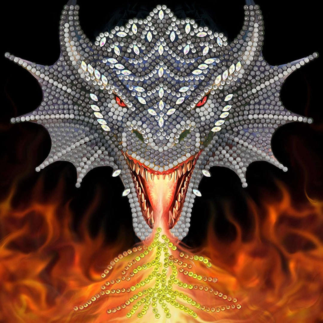 Toys N Tuck:Crystal Art Card Kit - Dragon Fire Head,Crystal Art