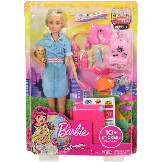 Toys N Tuck:Barbie Doll and Travel Set with Puppy,Barbie