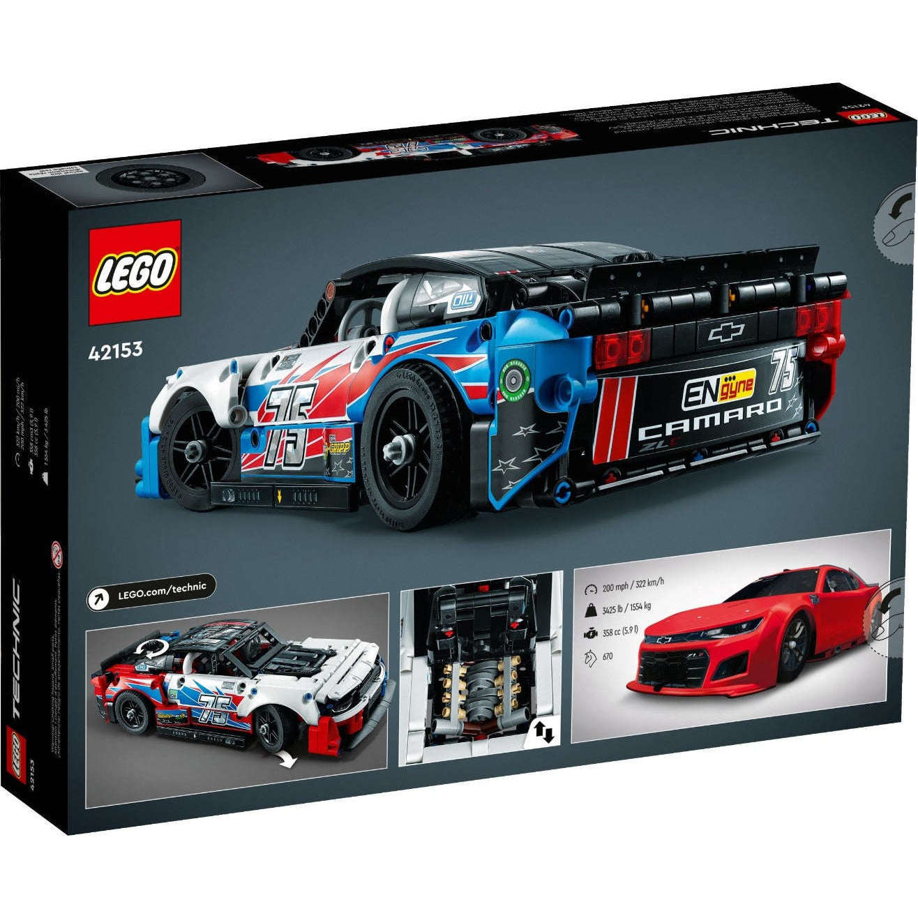 Toys N Tuck:Lego 42153 Technic NASCAR Next Gen Chevrolet Camaro ZL1,Lego Technic