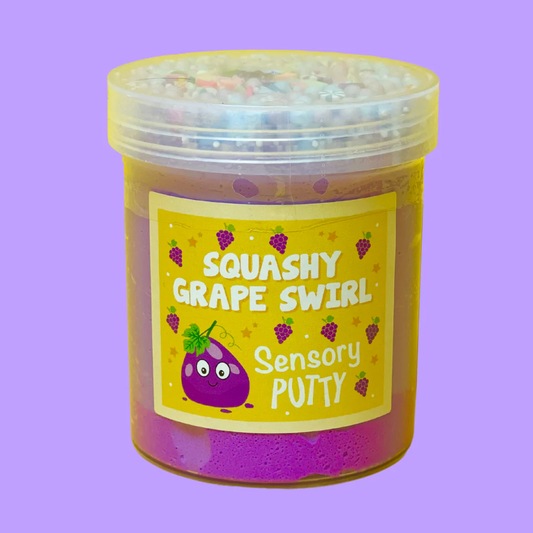 Toys N Tuck:Squashy Grape Swirl Sensory Putty,Slime Party UK
