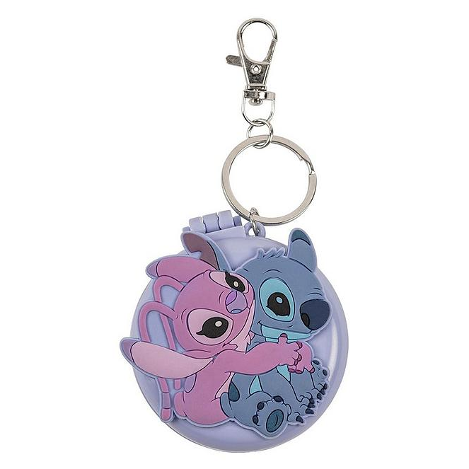 Toys N Tuck:Disney Stitch Compact Mirror and Hairbrush Keychain,Disney