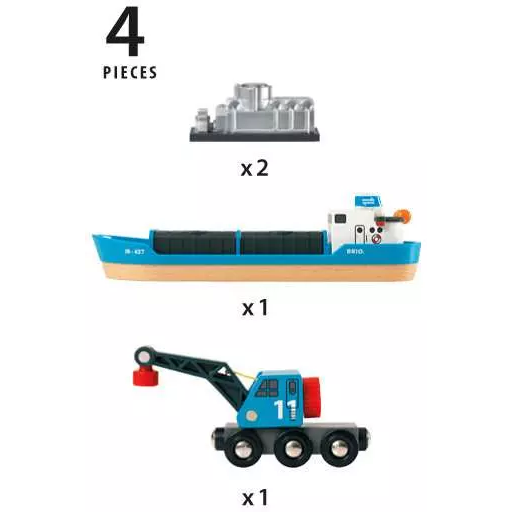 Toys N Tuck:Brio 33534 Freight Ship And Crane,Brio