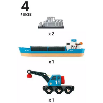 Toys N Tuck:Brio 33534 Freight Ship And Crane,Brio