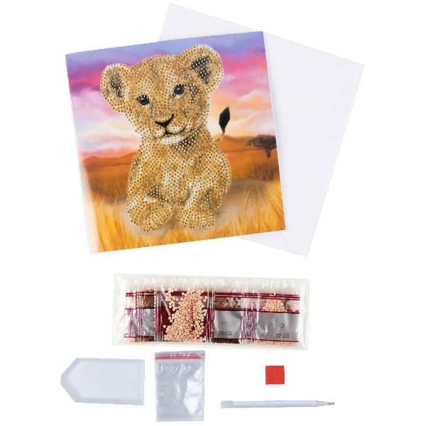 Toys N Tuck:Crystal Art Card Kit - Lion Cub,Crystal Art