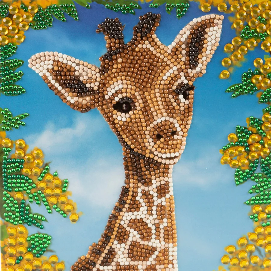 Toys N Tuck:Crystal Art Card Kit - Baby Giraffe,Crystal Art