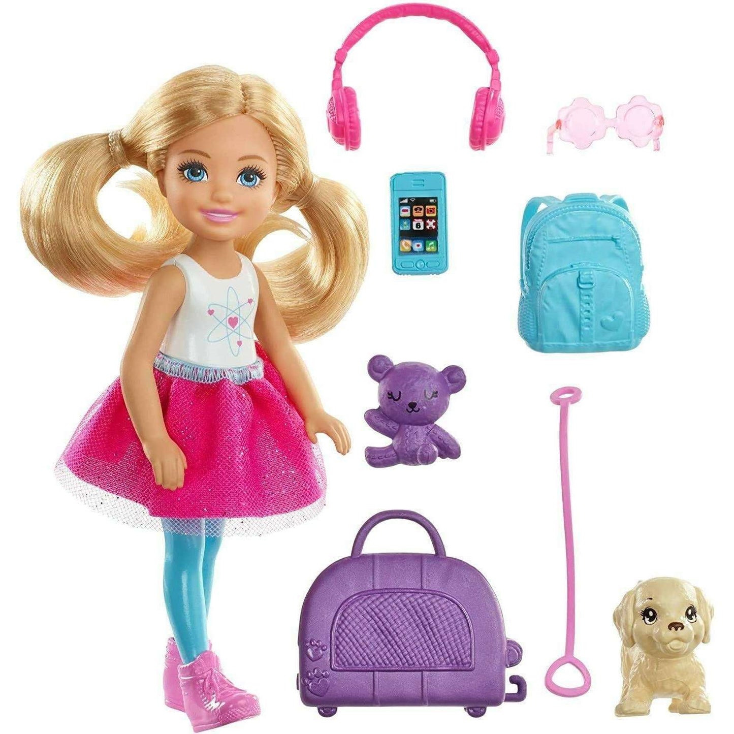 Toys N Tuck:Barbie Club Chelsea Doll & Travel Set FWV20,Barbie