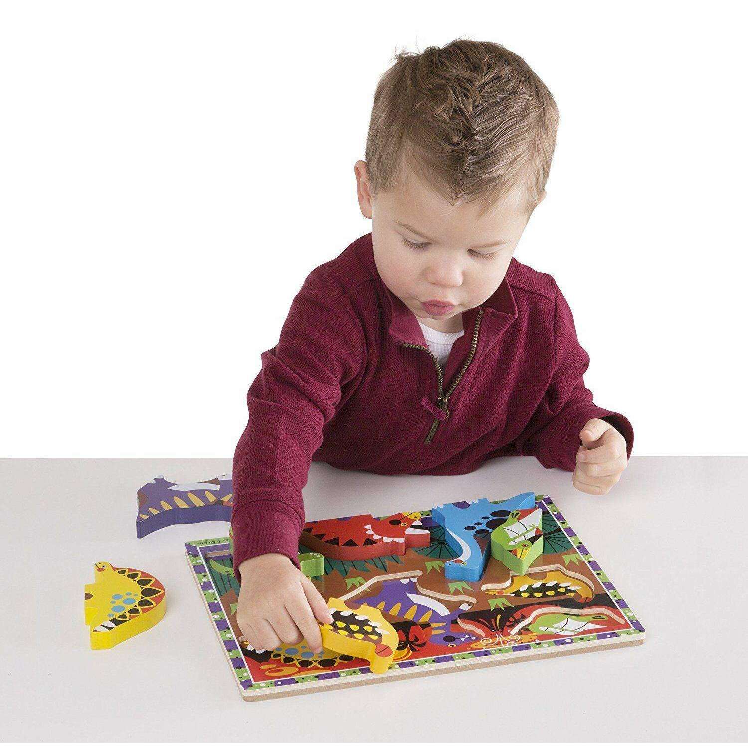 Toys N Tuck:Melissa & Doug Dinosaur Wooden Chunky Puzzle,Melissa & Doug